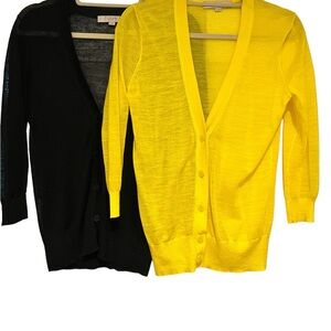 LOFT cardigans set of two. Size S. Black and bright yellow.